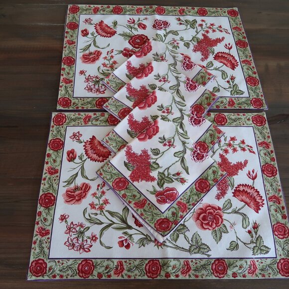 EXC 4 April Cornell Floral Napkins and 2 Placemats - Picture 6 of 9